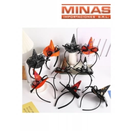 TIARA CON SOMBRERO DE BRUJA,SURTIDOS.