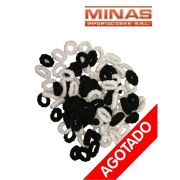 COLITAS TONOS BLANCO Y NEGRO X 100 UND, C/U $ 0,30.
