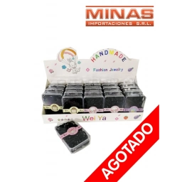 DISPLAY GOMITAS P. TRENZAS,NEGRAS X 20 CAJITAS, $ 30 C/U.