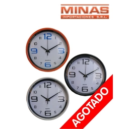 RELOJ DE PARED 25 CM 4 COLORES