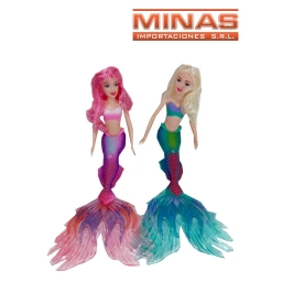 SIRENA X 36 CM,COLA MULTICOLOR,SIN SONIDO.