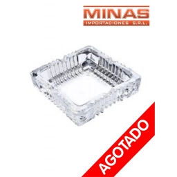 CENICERO DE VIDRIO X 10.5 CM, CUADRADO, EN CAJA.