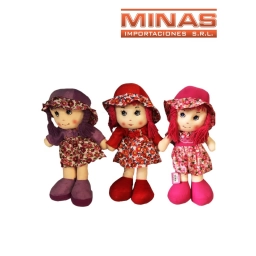 MUECA DE TRAPO DE 52 CM, 3 COLORES.