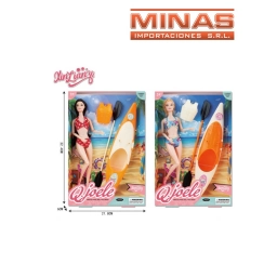 MUECA ARTICULADA DE 30 CM CON CHALECO Y KAYAK.