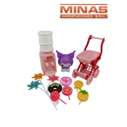 MASCOTA + COCHE + DISPENSADOR + 7 ACCESORIOS.