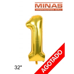 GLOBO N 1, DE 32 PULGADAS, DORADO.