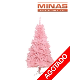 ARBOL STANDARD ROSA CON NIEVE 150 CM, CON BASE DE METAL.