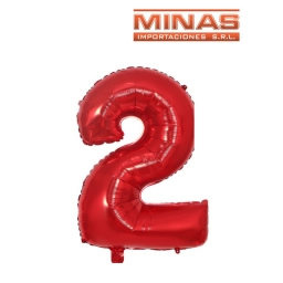 GLOBO N 2, DE 32 EN BOLSA,ROJO.