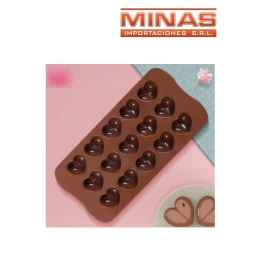 MOLDES DE SILIC. PARA 15 CHOC, 20 CM X 11 CM, CORAZONES.