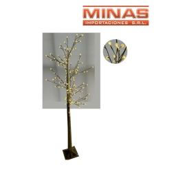 ARBOL DE 150 LUCES CALIDAS X 1.8 M.,BOLITAS BASE DORADA.