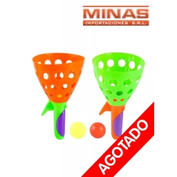 TIRA Y ATRAPA TIPO CONO CON PELOTA.