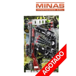 SET DE POLICA 2 PISTOLAS ESCOPETA Y DARDOS