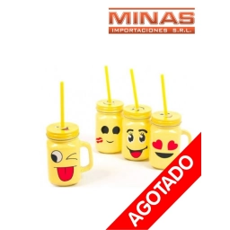 JARRA DE VIDRIO CARITAS X 500 ML, CON SORBETE.