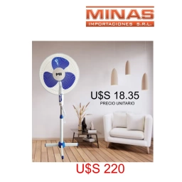 VENTILADOR DE 16, 40 W X 12 UNIDADES, 3 ASPAS, 3 VEL, CU USD 18,35 (AHORRO USD 20)