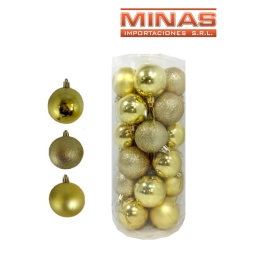 ESFERA DE NAV.DE 5  CM X 24 UND,DORADO.