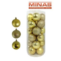 ESFERA DE NAV.DE 6 CM X 24 UND,DORADO.