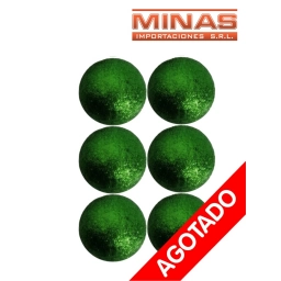 ESFERAS DE NAVIDAD DE 6 CM X 6 PCS, VERDE.