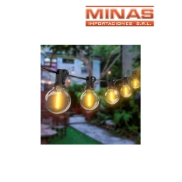 GUIRNALDA DE 25 LAMPARAS LED X 10 METROS, EXTENSIBLE + 2 LAMP. DE REPUESTO.