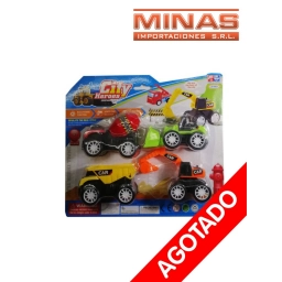 AUTITOS DE CONSTRUCCION X 4 UNDS,26 CM X 23 CM.