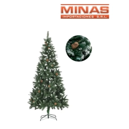 ARBOL STANDARD NEVADO CON PIAS X 150 CM, 600 RAMAS, CON BASE DE METAL.