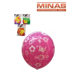 GLOBOS SURT. FLORES  X 10PCS.