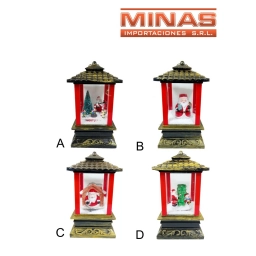 ADORNO MODELO FAROL, MUSICAL CON LUZ X 30 CM,A PILA O USB, 4 DISE�OS NAVIDE�OS.