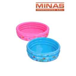 PISCINA INFLABLE DE 90 CM X 26 CM, 3 ANILLOS ESTAMPADOS, 2 COLORES.