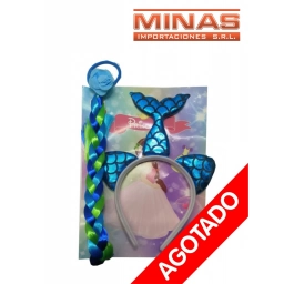 TIARA SIRENA CON PELO 3 COLORES