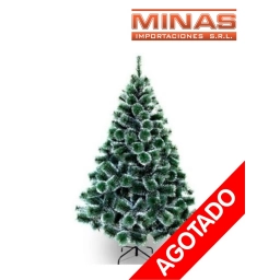 ARBOL PINO NEVADO X 210 CM, 320 RAMAS, CON BASE DE METAL.