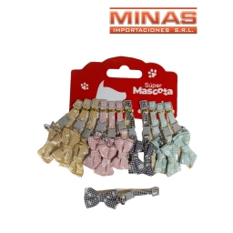 COLLAR DE 28 CM CON MO�A Y CASCABEL X 12 UND,PARA MASCOTAS, $ 70 CU.