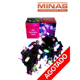 LUCES DE 100 LAMPARAS GRANDES,MULTICOLOR X 9 MT. 220V,