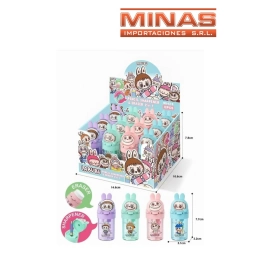 SACAPUNTASCON CONTENEDOR + GOMA X 12 UND,MONSTRUITO, $ 35 CU, 4 COLORES.