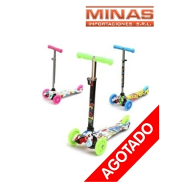 TRIPATIN ESTAMPADO CON LUZ EN LAS RUEDAS, 3 COLORES