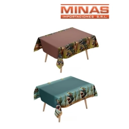 MANTEL PFIESTA DE 140 CM X 185 CM, BRAINROT, 2 DISE�OS.