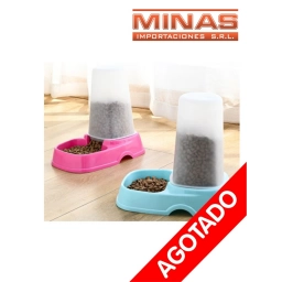 PLATO + DISPENSADOR PARA MASCOTAS.