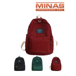 MOCHILA LISA CON BOLSILLO,4 COLORES,50 CM X 38 CM.