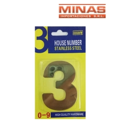 NUMERO 3 PARA PUERTA COLOR DORADO