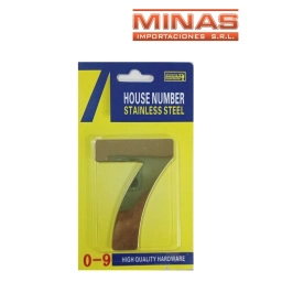 NUMERO 7 PARA PUERTA COLOR DORADO