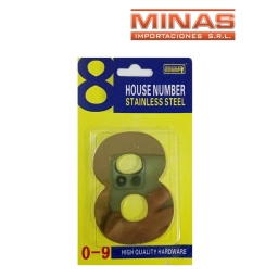 NUMERO 8 PARA PUERTA COLOR DORADO