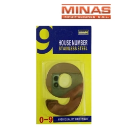 NUMERO 9 PARA PUERTA COLOR DORADO