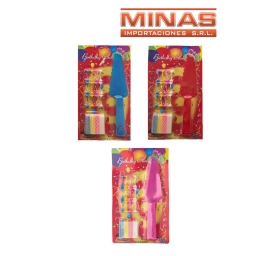 VELAS X 24 UND + 24  PORTAVELAS + PALA DE TORTA.