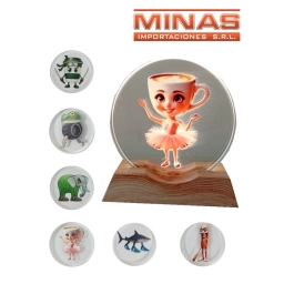 ADORNO LUMINOSO O VELADORA, CARGA USB, RAINBROT, 6 DISE�OS.