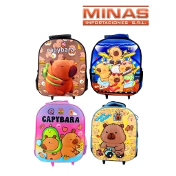 MOCHILA CARRITO DE 1 CIERRE, 33 CM X 30 CM, CAPYBARA, 4 DISE�OS.