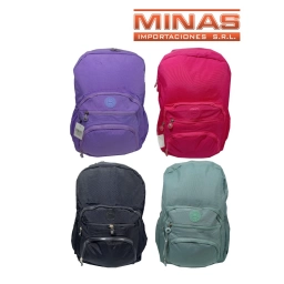 MOCHILA MEDIANA DE 35 CM PARA ADOLESCENTE,4 CIERRES.