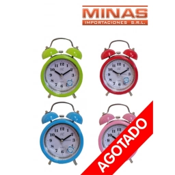 RELOJ DESPERTADOR CAMPANA DE METAL MEDIANO