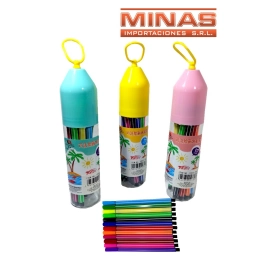 MARCADORES FINOS X 12 PCS., EN TUBO.