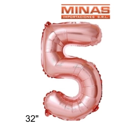 GLOBO N� 5, DE 32 EN BOLSA,ROSA GOLD.