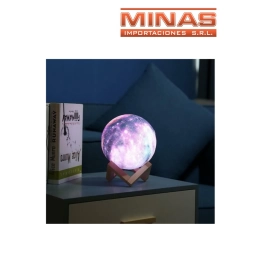 LAMPARA DE LUNA 2 COLORES 15 CM PINTADA A CORRIENTE