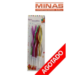 VELAS DE 9  CM + PORTAVELAS X 12 UND.