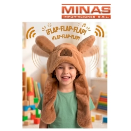 GORROS PIEL CON MOVIMIENTO DE OREJAS Y SONIDO, CAPIBARA.